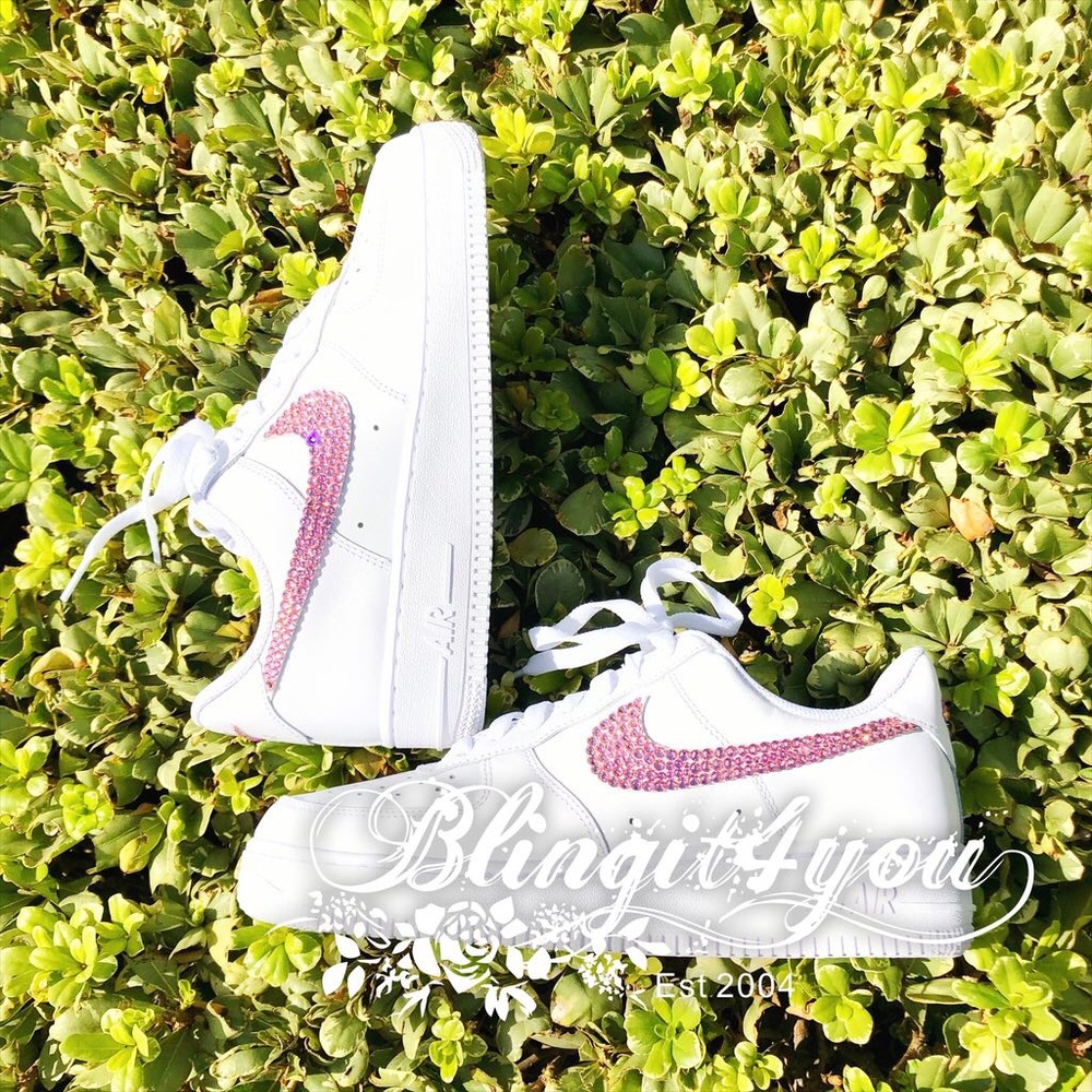 4 Swarovski crystals swooshes for Nike AF1 shoes - Picture 5 of 8